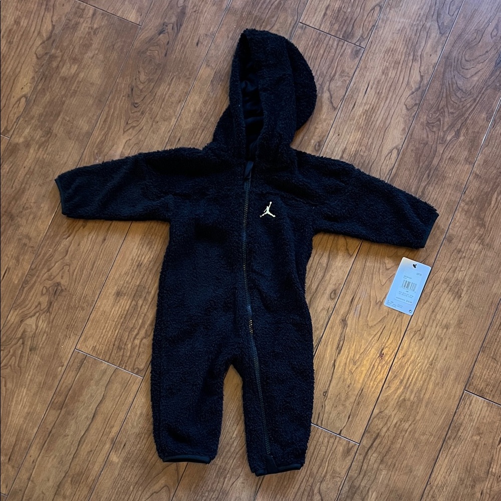 Jordan Kids Black Hooded One Piece